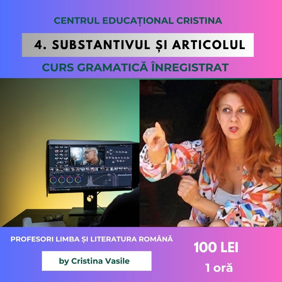 *36 Gramatica - Curs 4 înregistrat - Substantivul și Articolul - prof LLR